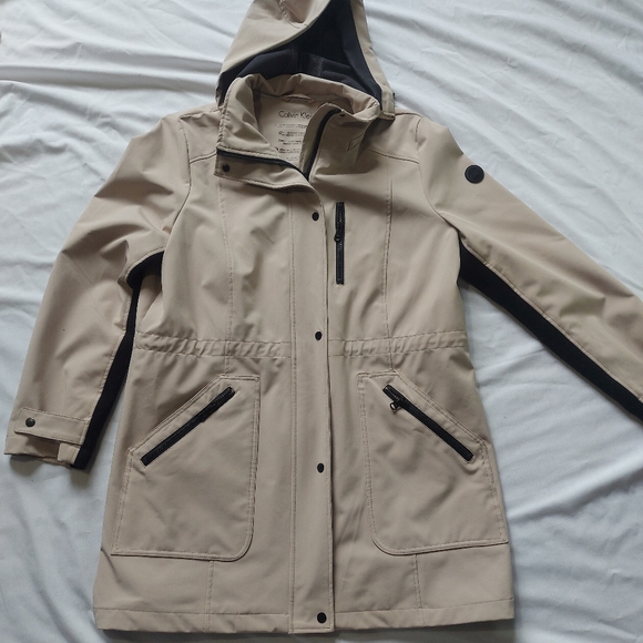 Calvin Klein Jackets & Blazers - Calvin Klein tan and black fall/ spring womens jacket size large EUC